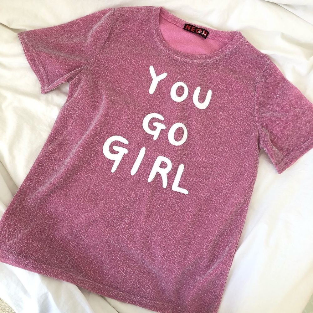 You Go Girl Metallic Tee